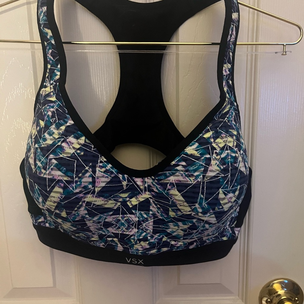 VSX Women's Geometric Sports Bra - Blue and Black